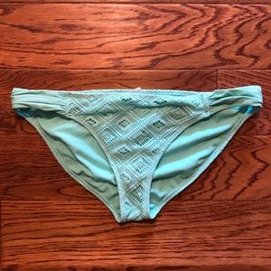 Teal crochet-style bikini bottoms